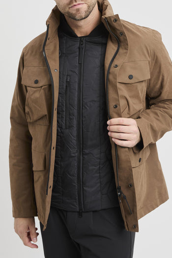 Field jacket in microfibra con giubbino imbottito removibile - 4