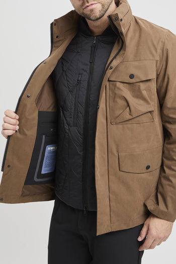 Field jacket in microfibra con giubbino imbottito removibile - 5