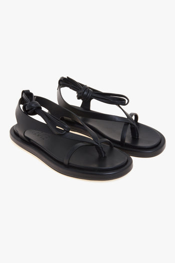 Sandalo flat con infradito e allacciatura a schiava - 5