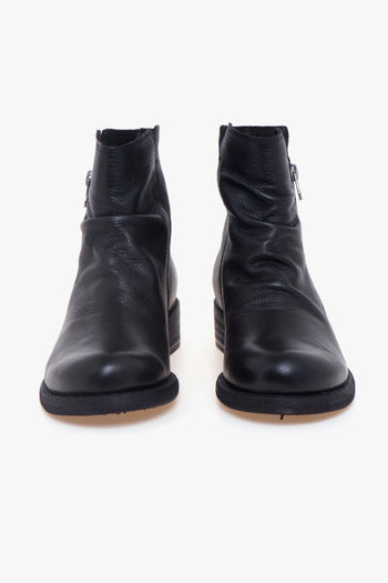 Tronchetto in pelle arricciata con zip - 5