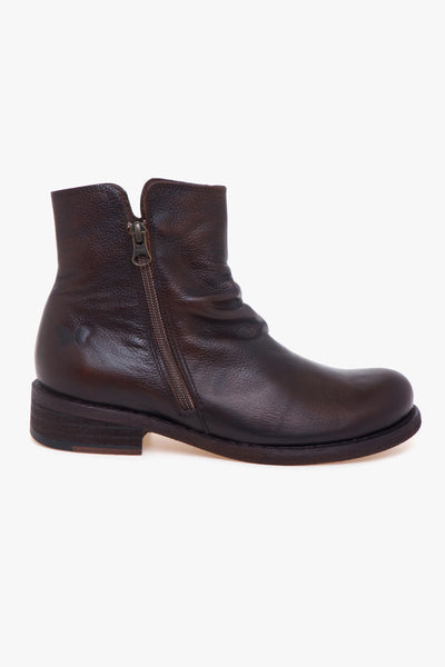 Tronchetto in pelle arricciata con zip