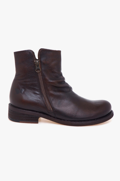 Tronchetto in pelle arricciata con zip