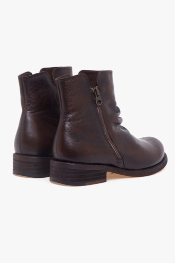 Tronchetto in pelle arricciata con zip - 3