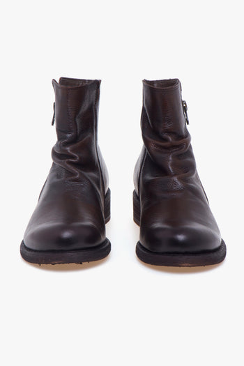 Tronchetto in pelle arricciata con zip - 5