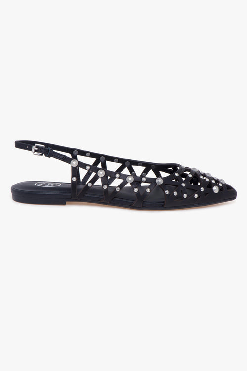 Ballerina Sling-back Bazaar in pelle laserata con borchie