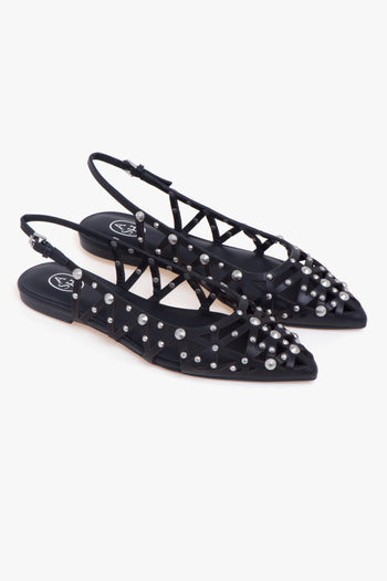 Ballerina Sling-back Bazaar in pelle laserata con borchie - 2