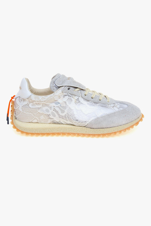 Sneaker Garage in camoscio e pizzo