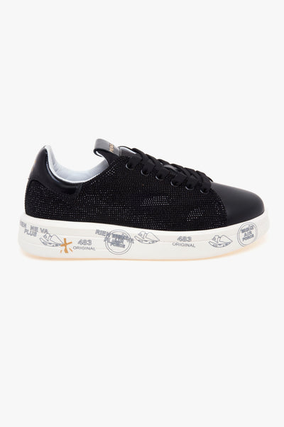Sneaker Belle in camoscio full-strass