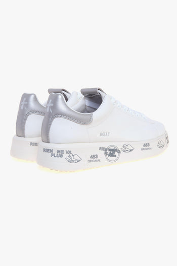 Sneaker Belle in pelle con talloncino argento - 3