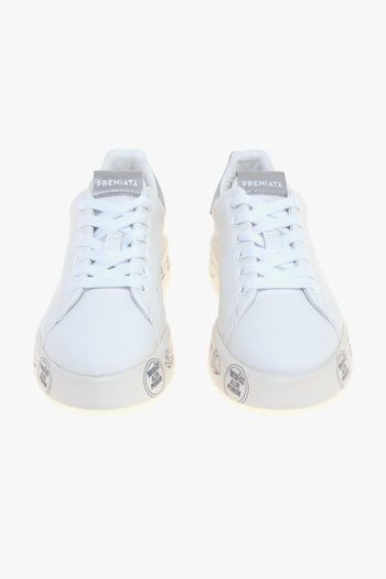 Sneaker Belle in pelle con talloncino argento - 5