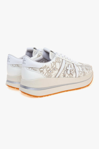 Sneaker Bethcoin in pelle foarata con ricami floreali - 3