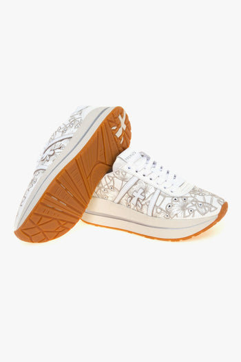 Sneaker Bethcoin in pelle foarata con ricami floreali - 4