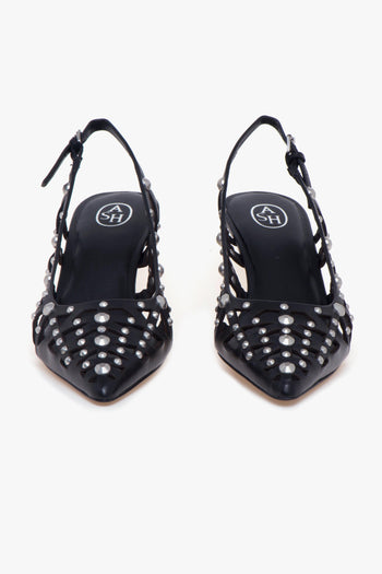 Sling-back Bizarre in pelle laserata con borchie e tacco 50 mm - 5