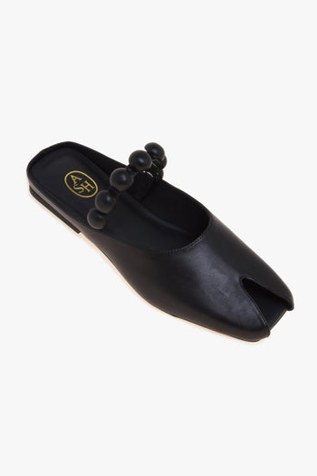 Sabot Blanche in pelle con cinturino impreziosito con mezze sfere - 4