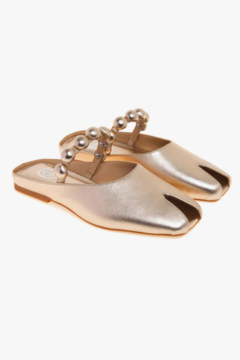 Sabot Blanche in pelle con cinturino impreziosito con mezze sfere - 2