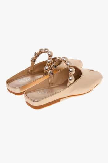 Sabot Blanche in pelle con cinturino impreziosito con mezze sfere - 3