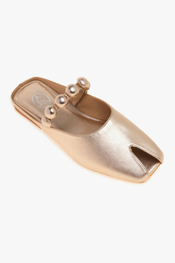Sabot Blanche in pelle con cinturino impreziosito con mezze sfere - 4
