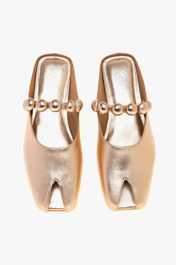 Sabot Blanche in pelle con cinturino impreziosito con mezze sfere - 5