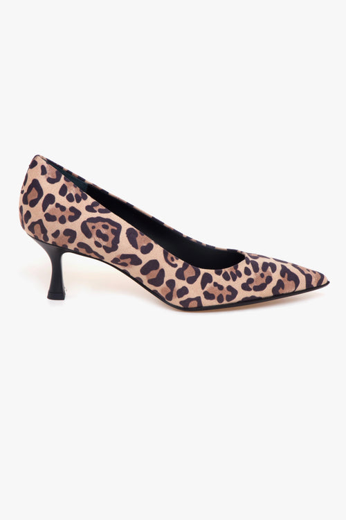 Decolletè velluto maculato con tacco 50 mm