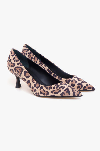 Decolletè velluto maculato con tacco 50 mm - 2