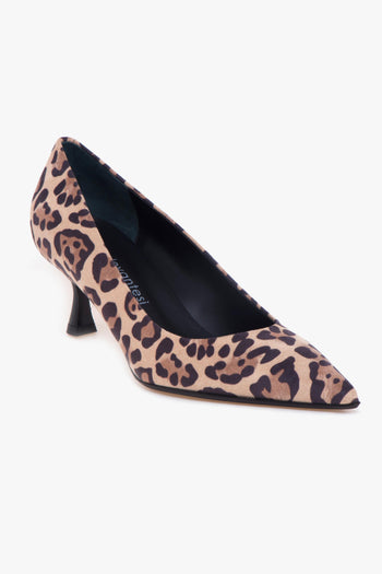 Decolletè velluto maculato con tacco 50 mm - 4