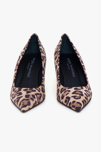 Decolletè velluto maculato con tacco 50 mm - 5