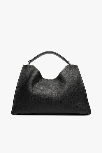 Borsa a mano a trapezio "Aurora" in pelle martellata con tracolla - 7