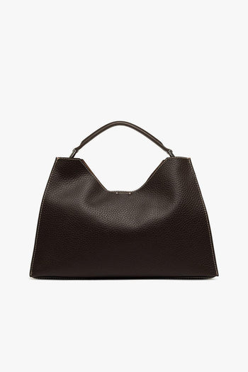 Borsa a mano a trapezio "Aurora" in pelle martellata con tracolla - 3