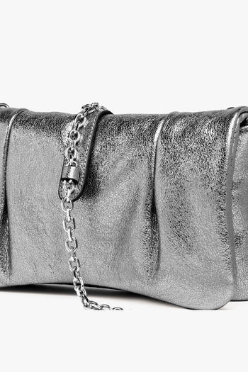 Pochette modello Glenda in pelle laminata con tracolla - 5