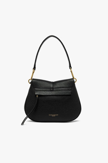Borsa a spalla Helena Round in pelle martellata con tracolla - 3