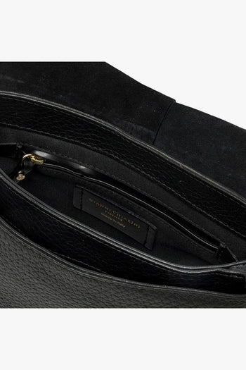 Borsa a spalla Helena Round in pelle martellata con tracolla - 4