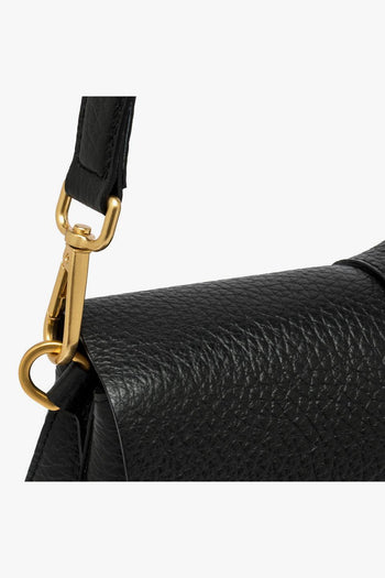 Borsa a spalla Helena Round in pelle martellata con tracolla - 5