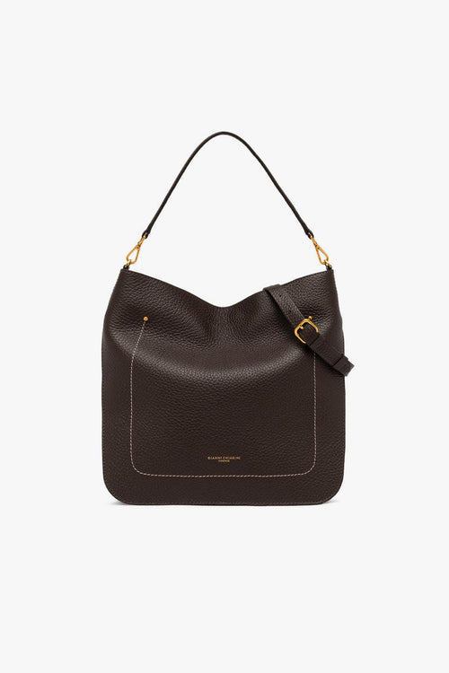 Borsa a spalla "Olga" in pelle martellata con tracolla