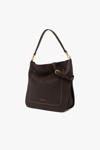 Borsa a spalla "Olga" in pelle martellata con tracolla - 2