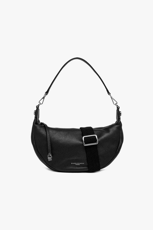 Borsa mezzaluna a spalla "Aisha" in pelle con tracolla