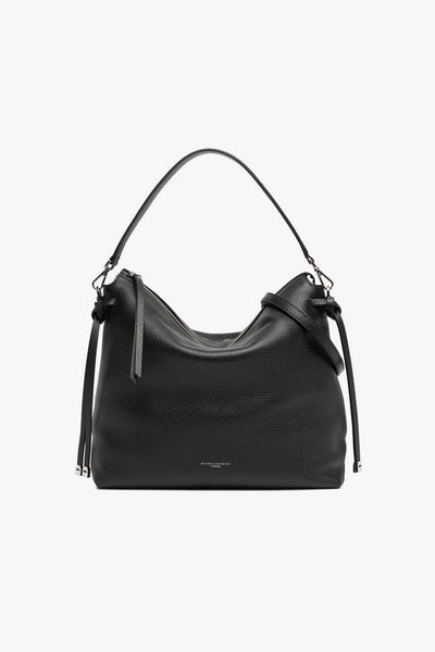 Borsa a spalla "Brina" in pelle martellata con tracolla