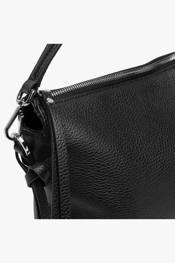 Borsa a spalla "Brina" in pelle martellata con tracolla - 5