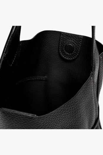 Borsa a spalla Sienna in pelle martellata con pochette interna - 4