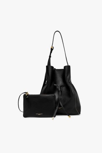 Borsa a spalla Sienna in pelle martellata con pochette interna - 5