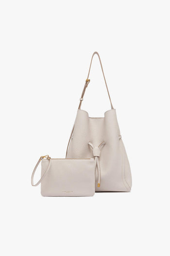 Borsa a spalla Sienna in pelle martellata con pochette interna - 5