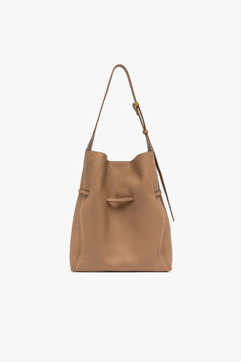 Borsa a spalla Sienna in pelle martellata con pochette interna - 3