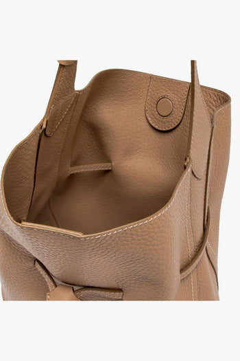 Borsa a spalla Sienna in pelle martellata con pochette interna - 4