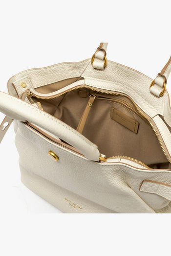 Borsa a mano Claudette in pelle martellata con tracolla - 4