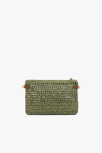 Busta con zip Nefeli in paglia intrecciata - 3