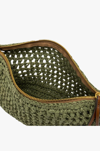 Busta con zip Nefeli in paglia intrecciata - 4