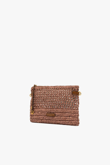 Busta con zip Nefeli in paglia intrecciata - 2