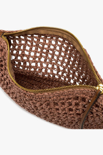 Busta con zip Nefeli in paglia intrecciata - 4