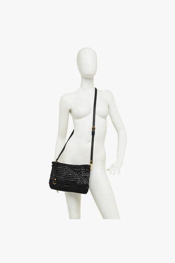 Busta con zip Nefeli in paglia intrecciata - 6