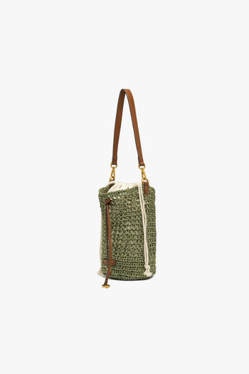 Borsa a secchiello Nefeli in paglia crochet con tracolla - 2