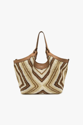 Borsa Dua in paglia intrecciata con fantasia multicolor - 2